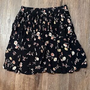 Indira Vintage Black Floral Skirt Small Medium
